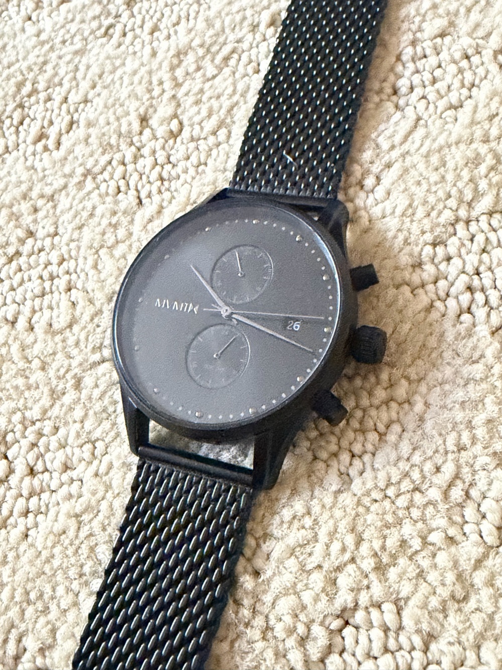 MVMT Men's All-Black Mesh Chronograph Watch